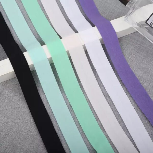 Main-02 Factory Direct Sales 20mm Colorful Folded Underwear Elastic Band Nylon Fold Over Elastic for Garment
