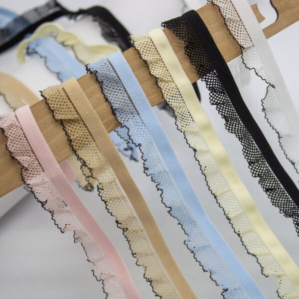 Main-02 High Quality Lace Trim Pleated Elastic Band Garment Underwear Lace Making Machine Elastic Band