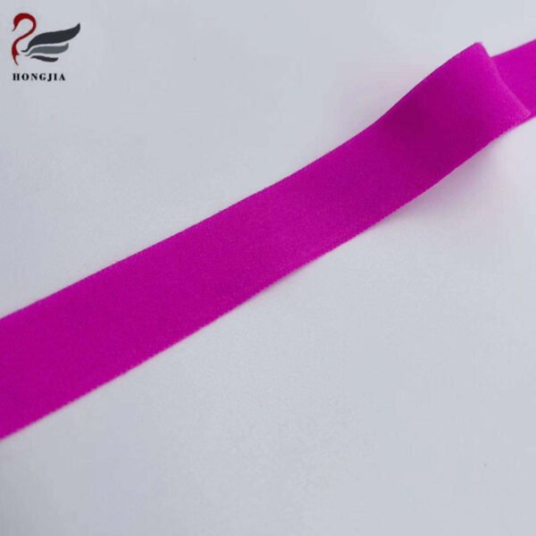 High Quality Colorful Single Side Satin Ribbon Nylon Elastic Waistband Band Bias Binding Tape Fold Over Elastic