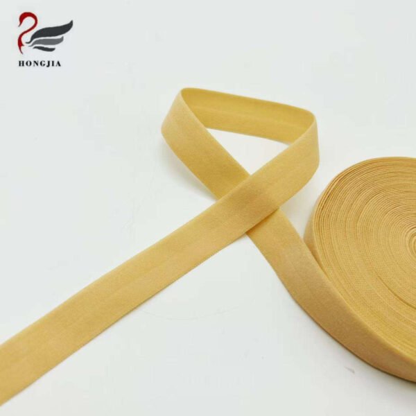 Factory Wholesale 15mm Colorful Elastic Edge Binding Bias Tape Nylon Fold Over Elastic Band for Underwear