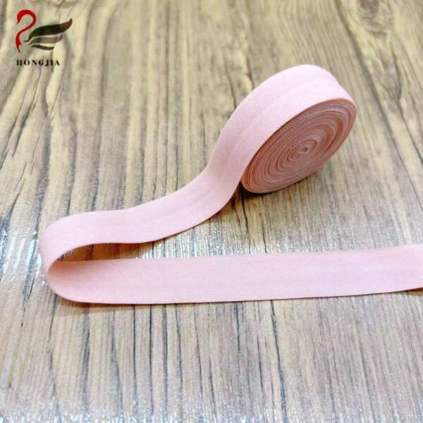Main-02 Factory Direct Sales 16mm Fold Over Elastic Binding Tape Nylon Bra Strap Elastic Band Fold Over Elastic for Underwear