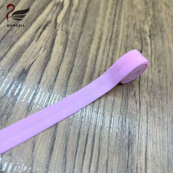 Wholesale Custom 12mm Soft Durable Polyamides FOE Elastic Binding Tape Nylon Fold Over Elastic for Lingerie Garment