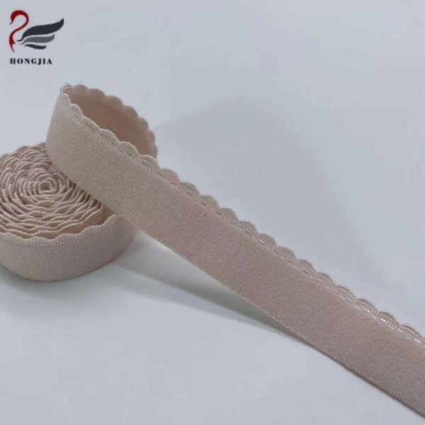 ISO Certified 15mm 20mm Soft Picot Edge Elastic Band Nylon Underwear Shoulder Strap Plush Bra Elastic Strap