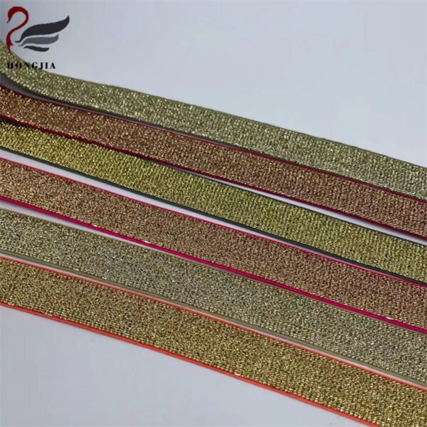 Wholesale Multicolor Polyester Elastic Band Shiny Anti-slip Adjustable Resistant Bra Straps for Lingerie