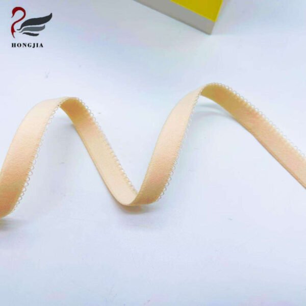 Custom logo Plush Adjustable Shoulder Strap Shiny Nylon Jacquard Elastic Band Non slip Bra Strap Elastic