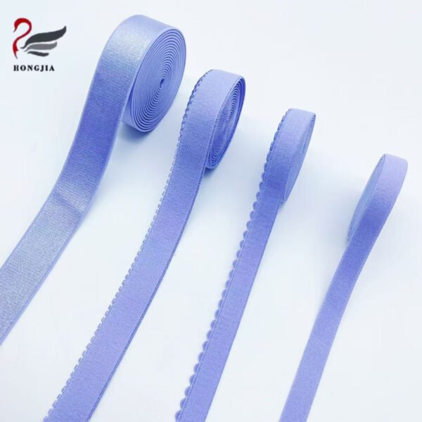 Picot Edge Nylon Elastic Band Shiny Plush Adjustable Shoulder Strap Anti-slip Elastic Bra Strap for Women Underwear