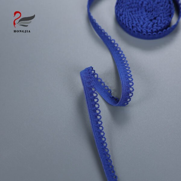 Factory Wholesale 8mm Picot Teeth Edge Lace Underwear Elastic Band Knitted Nylon Elastic Bra Strap