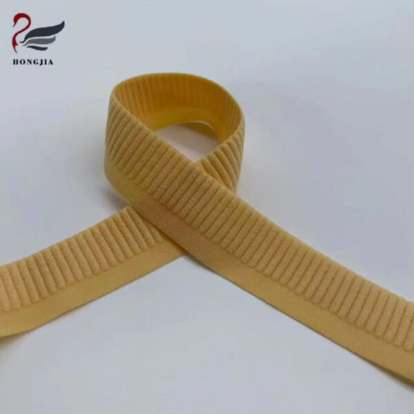 Factory Suuply Half-ribbed Jacquard Elastic Band Plush Nylon Underwear Elastic Band Anti-slip Elastic Bra Strap