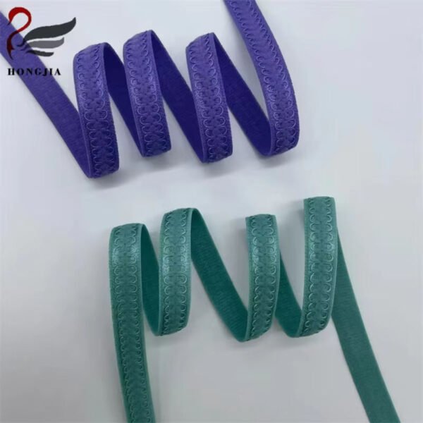 Wholesale Colorful 10mm Soft Nylon Underwear Elastic Band Shiny Anti-slip Plush Bra Elastic Strap
