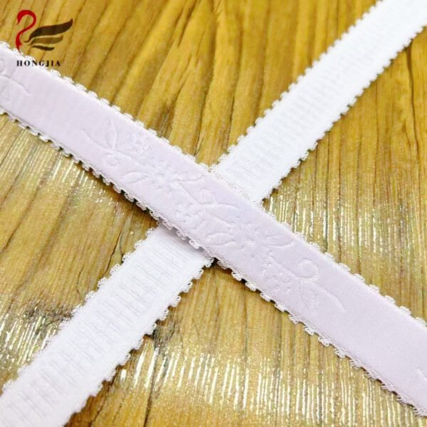 Custom logo Printing 18mm Underwear Elastic Band Nylon Elastic Bra Strap Picot Edge Jacquard Elastic Band