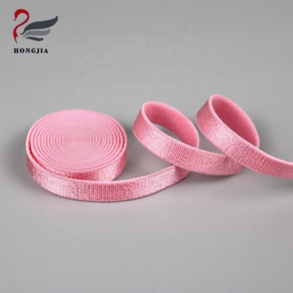 Factory Custom 10mm Glittery Nylon Bra Elastic Band Polyamides Shiny Bra Strap for Intimate Apparel