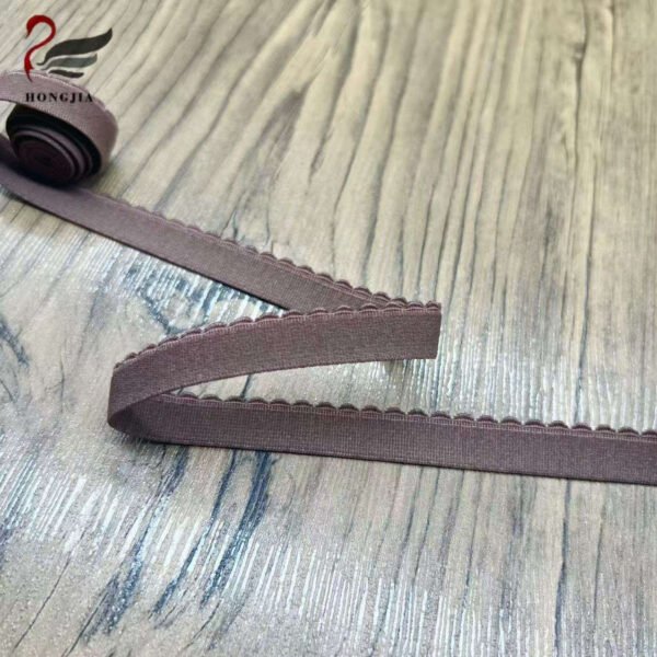 OEM Customized 12mm Soft Nylon Anti-Slip Elastic Band Bra Strap Polyamide Picot Edge Elastic Trim for Bra Underwear