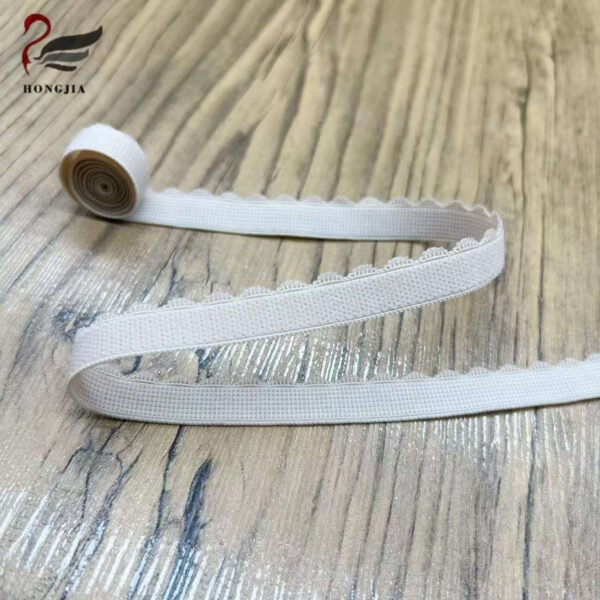 Custom Wholesale 12mm Polyamide Picot Edge Elastic Trim Non-slip Elastic Band Nylon Bra Strap for Intimate Apparel