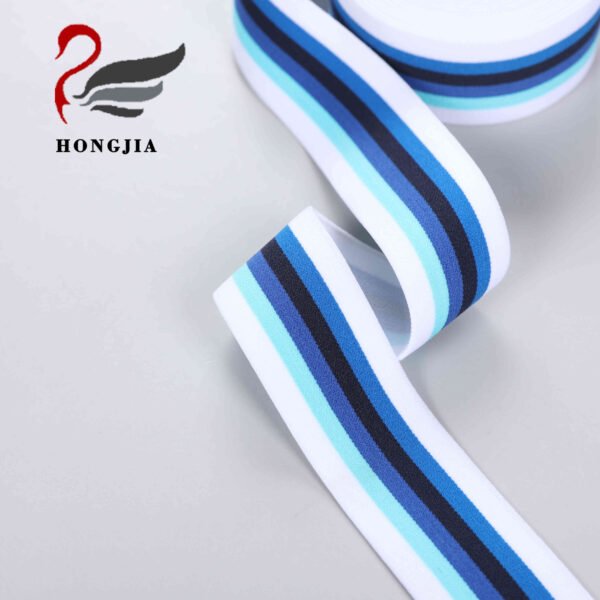 Wholesales Colorful 35mm Width Underwear Elastic Band Stripe Knitted Elastic Waistband Nylon Jacquard Elastic Band