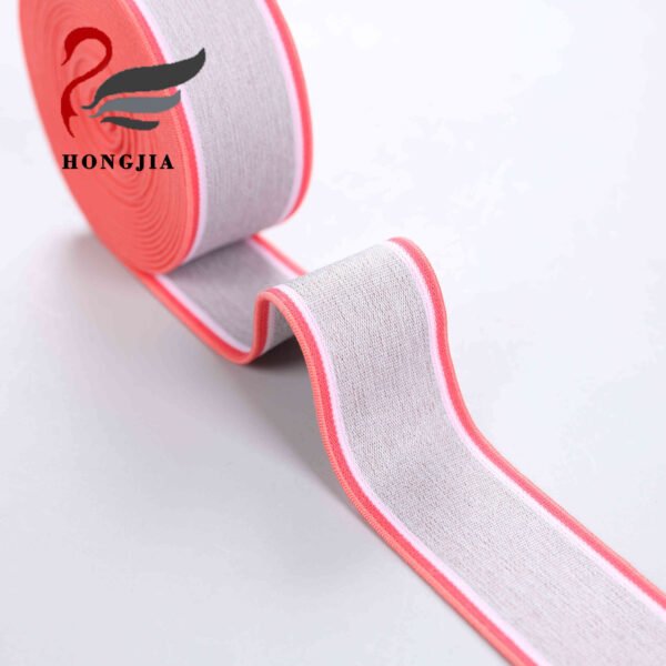 Factory Wholesale 35mm Gray Red Durable Knitted Underwear Elastic Waist Band Soft Nylon Jacquard Elastic Band