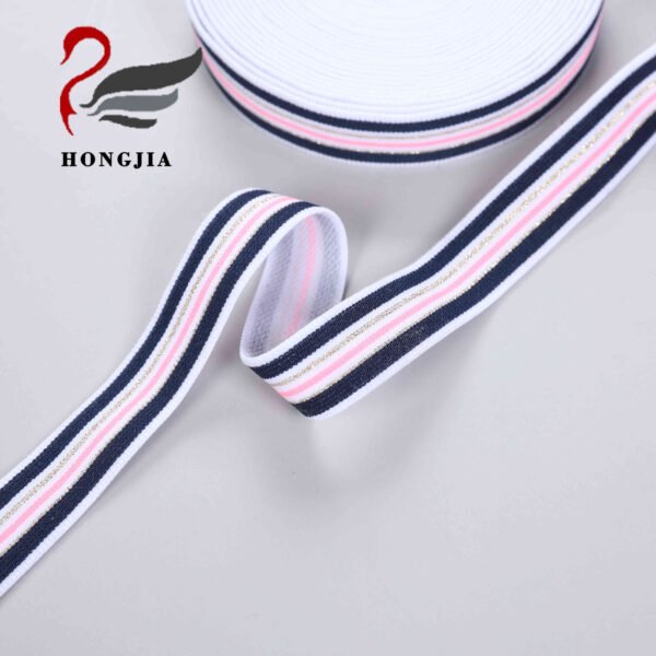 Wholesale 20mm Shiny Polyamide Elastic Waistband Band Stripes Jacquard Elastic Band for Underwear