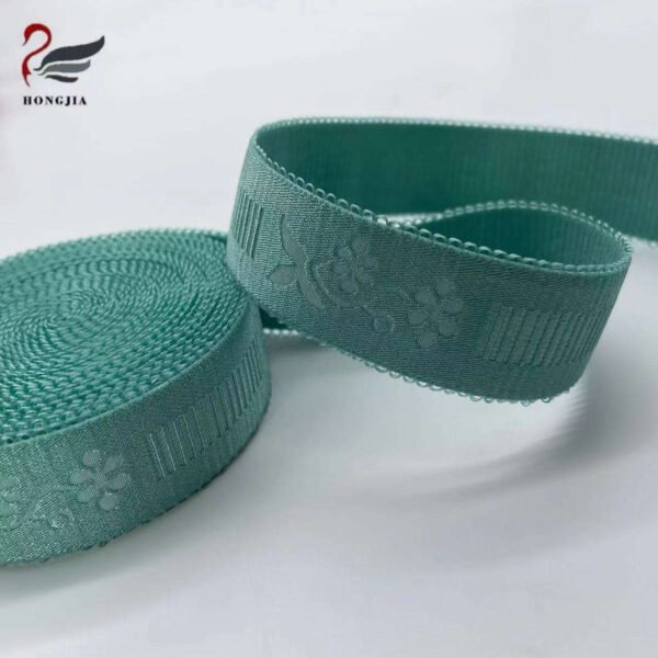 Custom Colorful Soft Polyamide Picot Edge Elastic Bra Strap Lingerie Elastic Lace Trim Jacquard Elastic Band