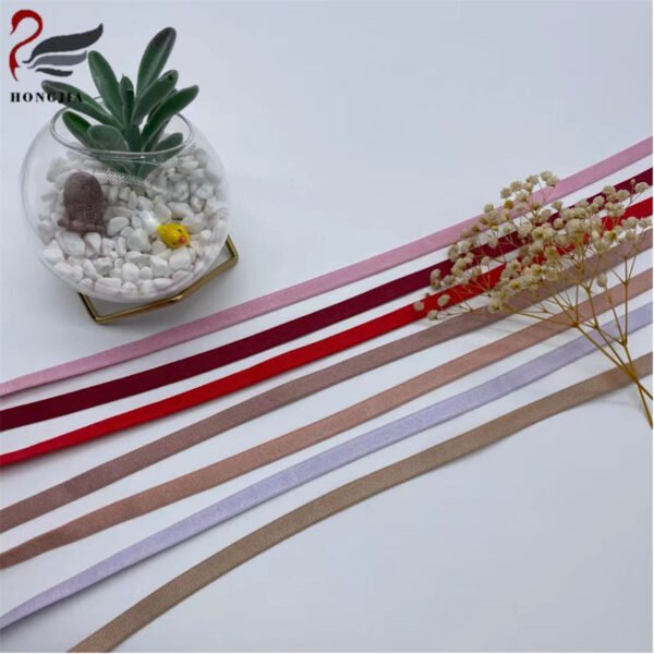 Factory Direct Sales Shiny Elastic Band Colorful Nylon Anti-slip Underwear Elastic Webbing Bra Strap Elastic