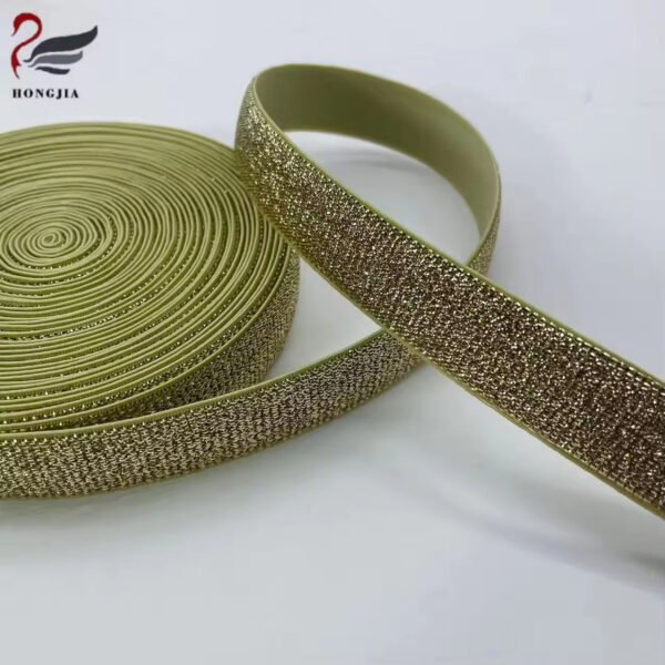 High Quality Colorful 20mm Shiny Glitter Elastic Band Nylon Underwear Elastic Webbing Bra Strap