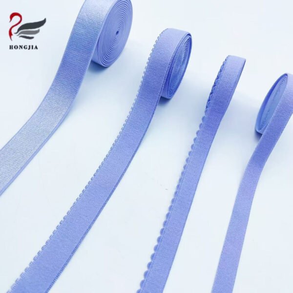 Picot Edge Nylon Elastic Band Shiny Plush Adjustable Shoulder Strap Anti-slip Elastic Bra Strap for Women Underwear