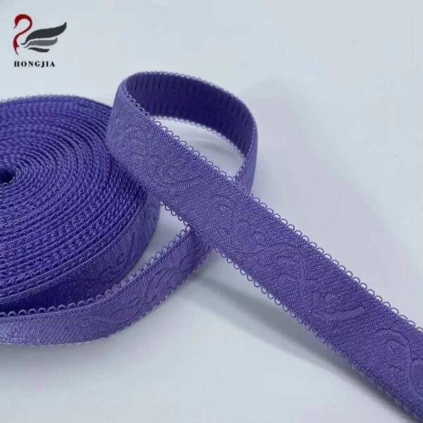 Factory Supply Multiple Color Plush Underwear Elastic Band Picot Lace Bra Elastic Strap Nylon Jacquard Elastic Band