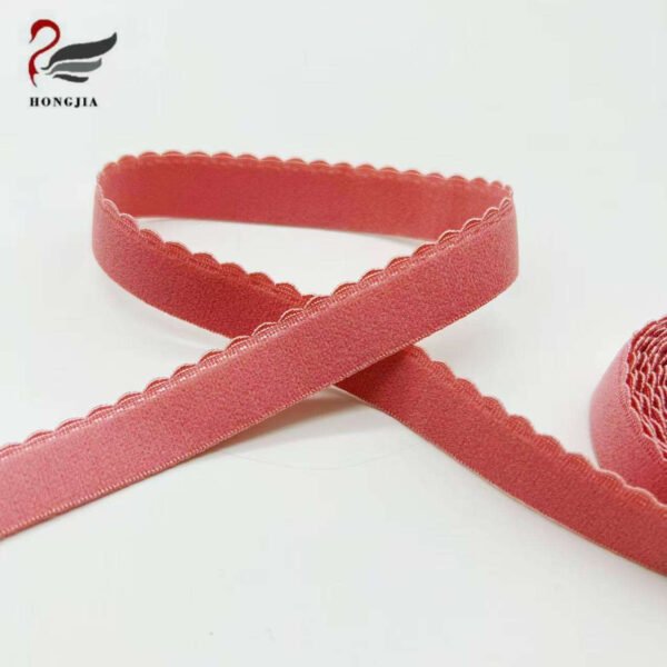 Wholesale 15mm Plush Picot Edge Elastic Band Soft Underwear Elastic Waistband Nylon Non slip Elastic Bra Strap Band