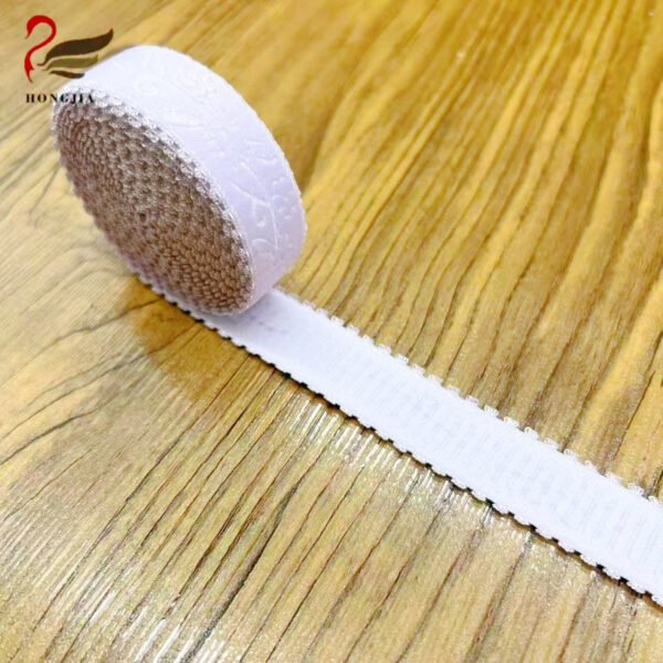 Custom logo Printing 18mm Underwear Elastic Band Nylon Elastic Bra Strap Picot Edge Jacquard Elastic Band