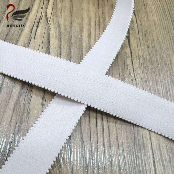 Custom Logo 25mm Polyamide Soft Non-slip Plush Lingerie Elastic Band Scalloped Picot Edge Elastic Bra Straps