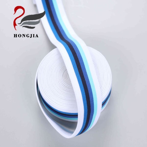 Wholesales Colorful 35mm Width Underwear Elastic Band Stripe Knitted Elastic Waistband Nylon Jacquard Elastic Band