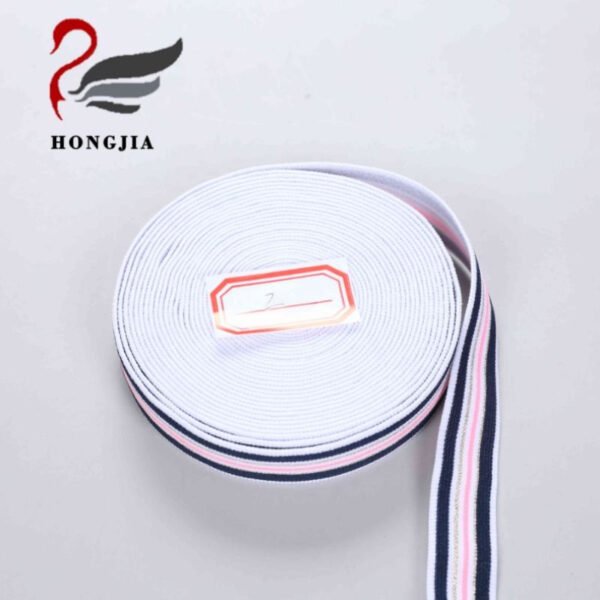 Wholesale 20mm Shiny Polyamide Elastic Waistband Band Stripes Jacquard Elastic Band for Underwear