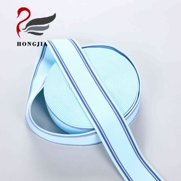 Wholesale Custom logo 32mm Polyamide Jacquard Elastic Band Elastic Waistband Stripe Elastic Band for Underwear