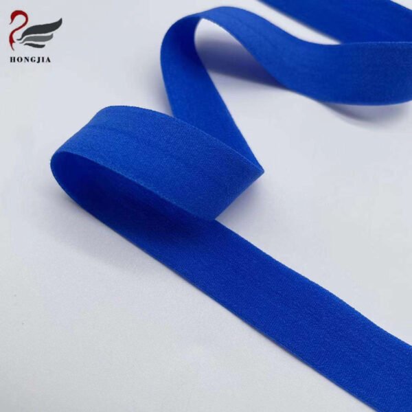 High Quality Colorful Single Side Satin Ribbon Nylon Elastic Waistband Band Bias Binding Tape Fold Over Elastic