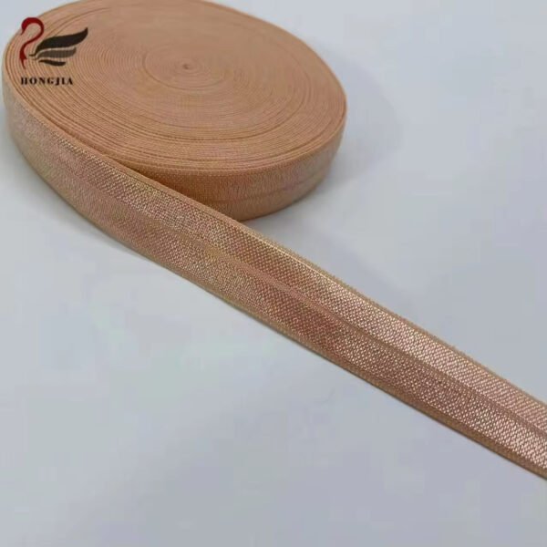 Custom Printing Nylon Spandex Knitted Bias Binding Elastic Tape Herringbone Fold Over Elastic for Underwear