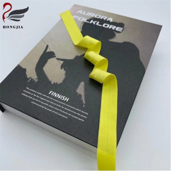 Custom logo Printed Shiny Elastic Band Nylon Herringbone Anti slip Knitted Binding Tape Fold Over Elastic Band