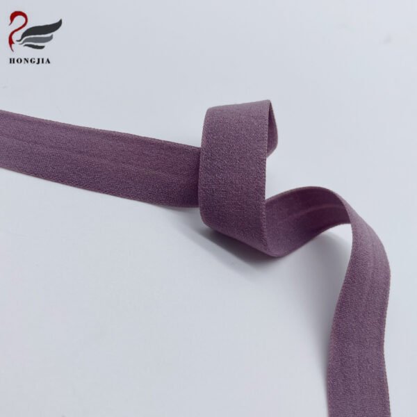 Hot Selling 12mm 15mm 20mm Fold Over Elastic Bias Tape Nylon Bra Elastic Band Knitted Fold Over Elastic for Underwear