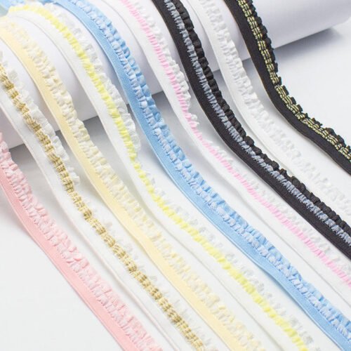 Excellent Quality Nylon Stretch Wooden Ear Lace Trims Ribbons Baby Shoes Garment Elastic Band for Sewing