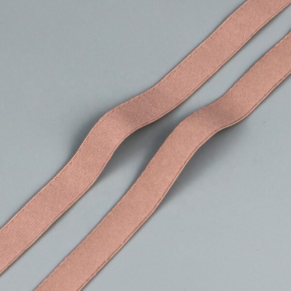 Main-05 High Quality 10mm Brown Soft Knitted Elastic Webbing 10Mm Nylon Spandex Plush Elastic Bra Strap for Lingerie