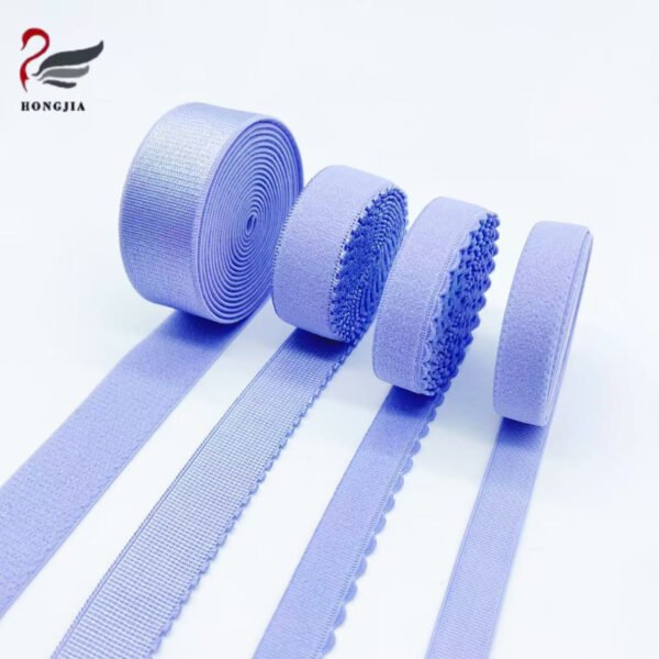 Picot Edge Nylon Elastic Band Shiny Plush Adjustable Shoulder Strap Anti-slip Elastic Bra Strap for Women Underwear
