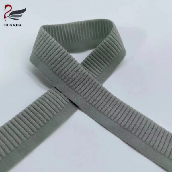 Factory Suuply Half-ribbed Jacquard Elastic Band Plush Nylon Underwear Elastic Band Anti-slip Elastic Bra Strap