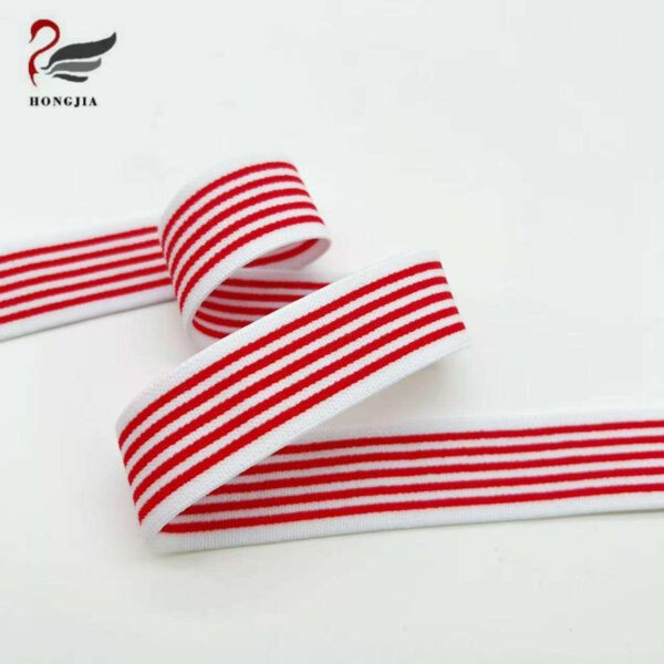 Factory Wholesale 25mm Colorful Striped Printing Elastic Band Bra Shoulder Strap Knitted Underwear Elastic Band