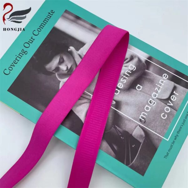 Wholesale 15mm Knitted Ribbing Elastic Band Elastic Band Nylon Non slip Plush Bra Strap Elastic for Underwear