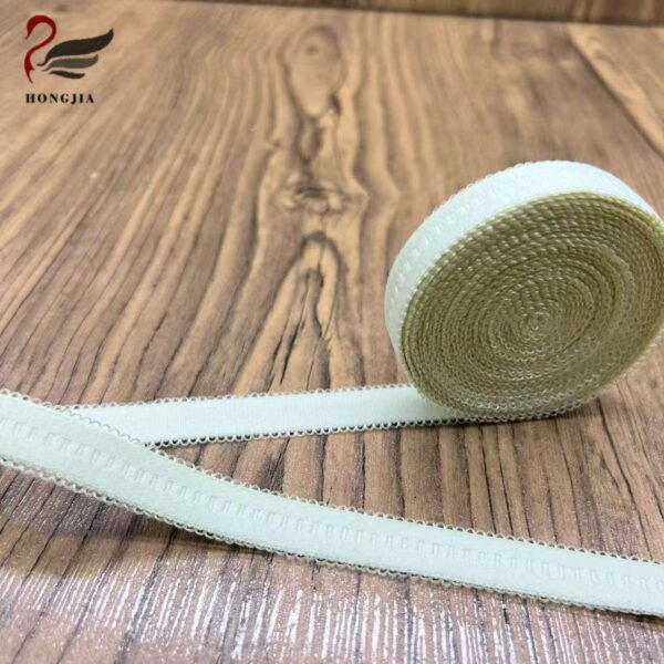 Factory Custom 12mm Anti-Slip Elastic Bra Strap Nylon Soft Underwear Elastic Band Picot Edge Lace Trim Elastic for Bra