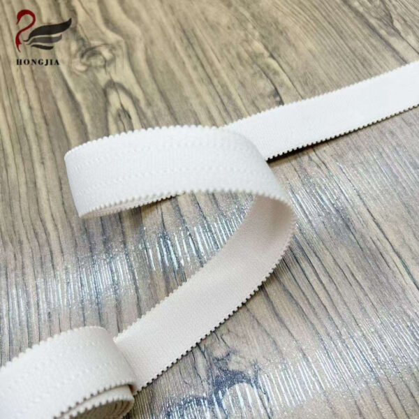 Custom Logo 25mm Polyamide Soft Non-slip Plush Lingerie Elastic Band Scalloped Picot Edge Elastic Bra Straps