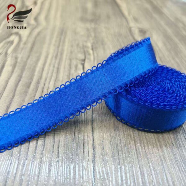Wholesale Colorful 23mm Polyamide Double Sided Shiny Elastic Bra Strap Picot Elastic Lace Trim for Lingerie