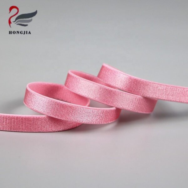 Factory Custom 10mm Glittery Nylon Bra Elastic Band Polyamides Shiny Bra Strap for Intimate Apparel