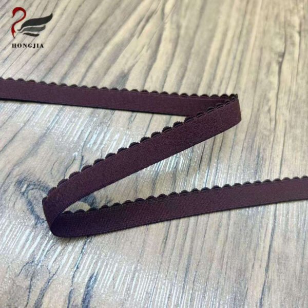 OEM Customized 12mm Soft Nylon Anti-Slip Elastic Band Bra Strap Polyamide Picot Edge Elastic Trim for Bra Underwear