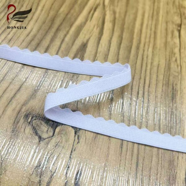 Custom Wholesale 12mm Polyamide Picot Edge Elastic Trim Non-slip Elastic Band Nylon Bra Strap for Intimate Apparel