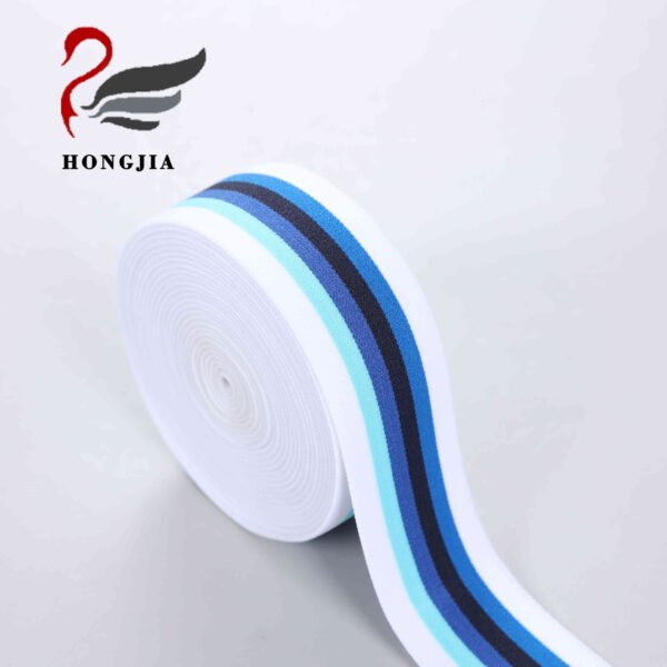 Wholesales Colorful 35mm Width Underwear Elastic Band Stripe Knitted Elastic Waistband Nylon Jacquard Elastic Band