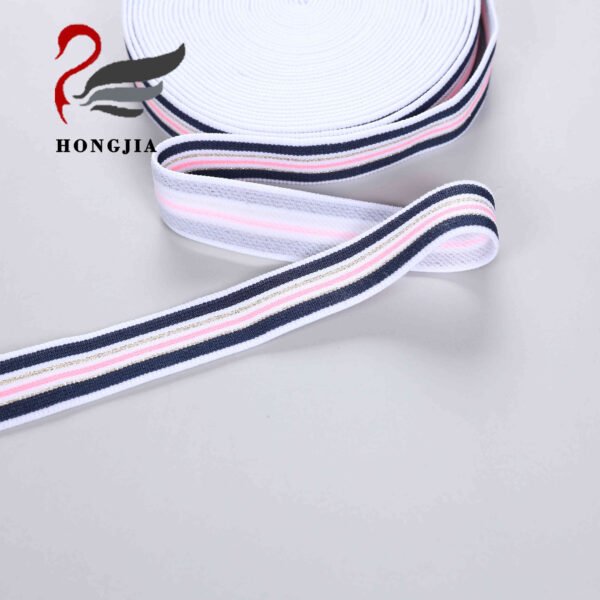 Wholesale 20mm Shiny Polyamide Elastic Waistband Band Stripes Jacquard Elastic Band for Underwear