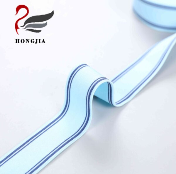 Wholesale Custom logo 32mm Polyamide Jacquard Elastic Band Elastic Waistband Stripe Elastic Band for Underwear